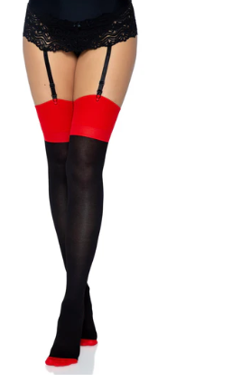Emma Contrast Cuban Heal Stockings