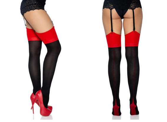 Emma Contrast Cuban Heal Stockings
